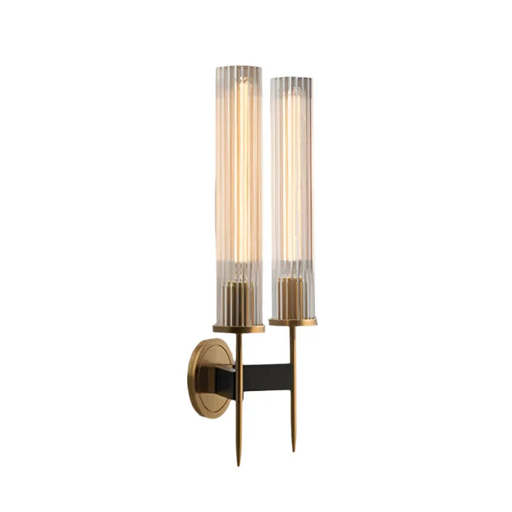 BowLift | Möni | Modern Wall Lamp with Ribbed Glass and Brass Finish