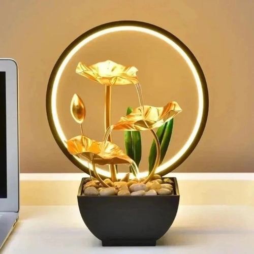 TranquiliGlow - Illuminated Lotus Water Fountain Table Decoration Bowlift