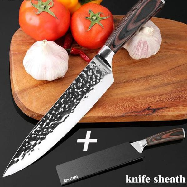 BowLift | Santoku Japanese Chef Knife 8" Hand sharpened High Carbon Steel Knife