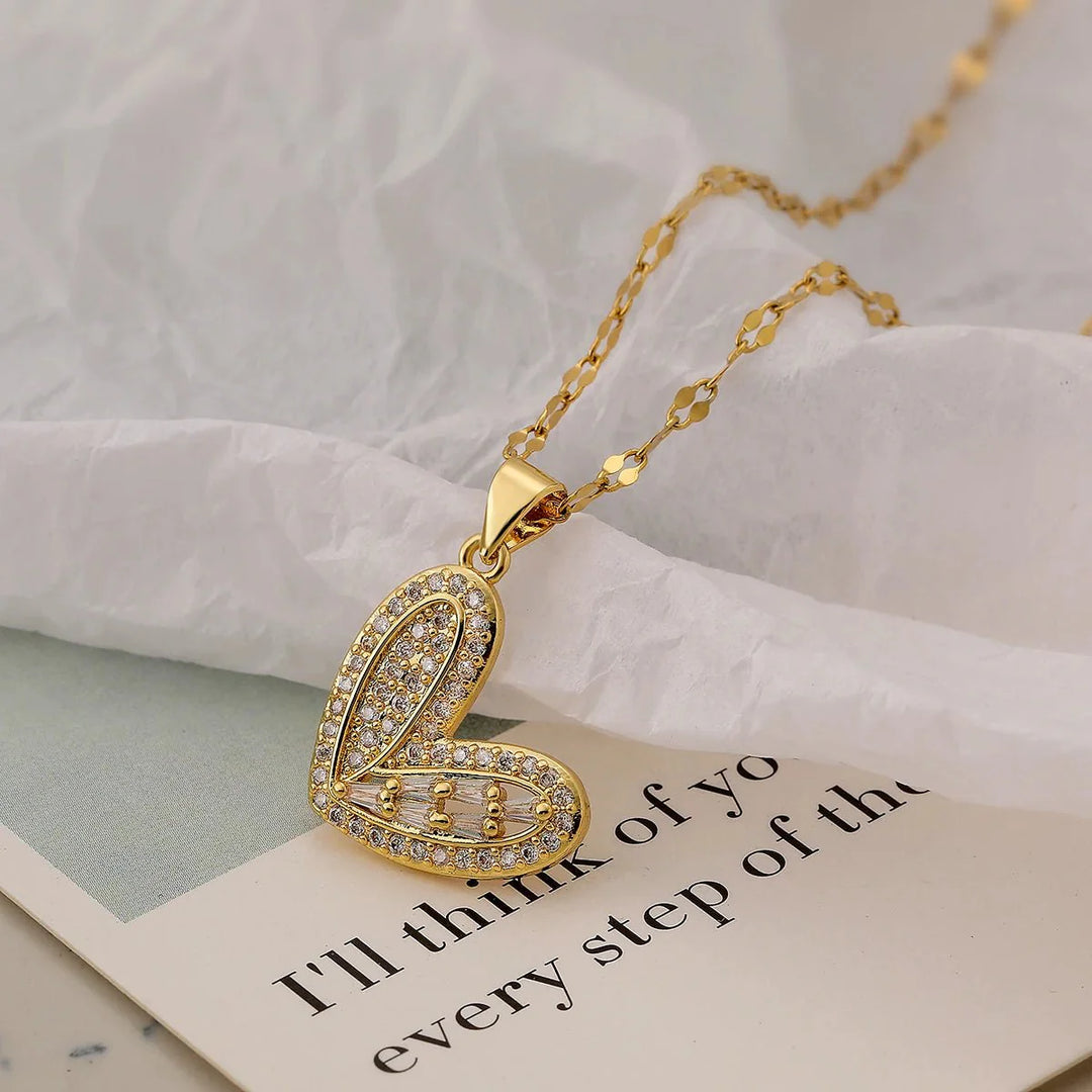 BowLift | Shimmering Diamond Accented Heart Necklaces