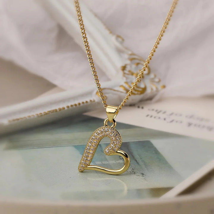 BowLift | Shimmering Diamond Accented Heart Necklaces