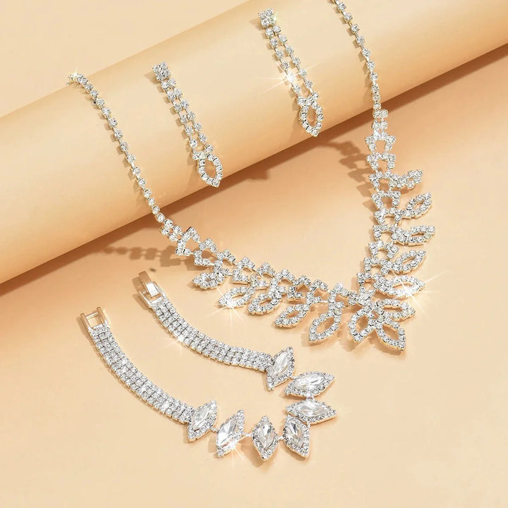 BowLift | Shimmering Oval Diamond Necklace, Bracelet, and Earring Set
