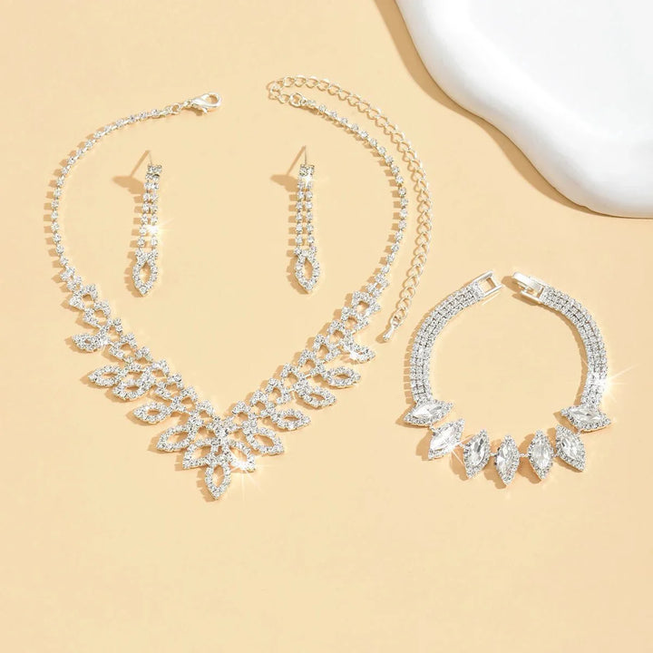 BowLift | Shimmering Oval Diamond Necklace, Bracelet, and Earring Set