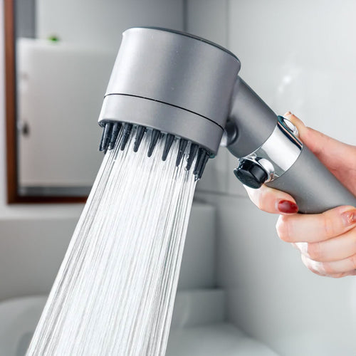 AquaBoost Adjustable High-Pressure Shower Head with Water Filter and 3 Spray Modes | Bowlift