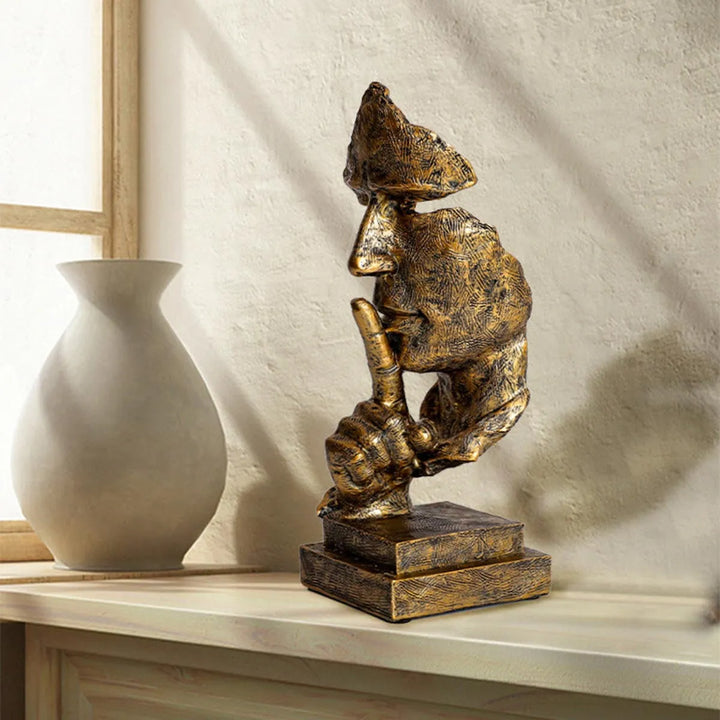 Abstract Thinker Sculpture – Modern Deco Figure made of Resin | Perfect for Living Room & Office | Bowlift