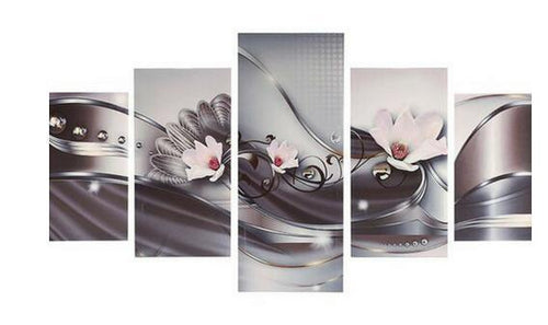 5 Piece Silver Pattern Flowers - GemPaint Kit | Bowlift