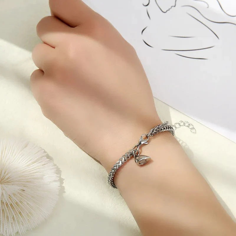 BowLift | Simple Couples Cuban Magnetic Heart Bracelet Set
