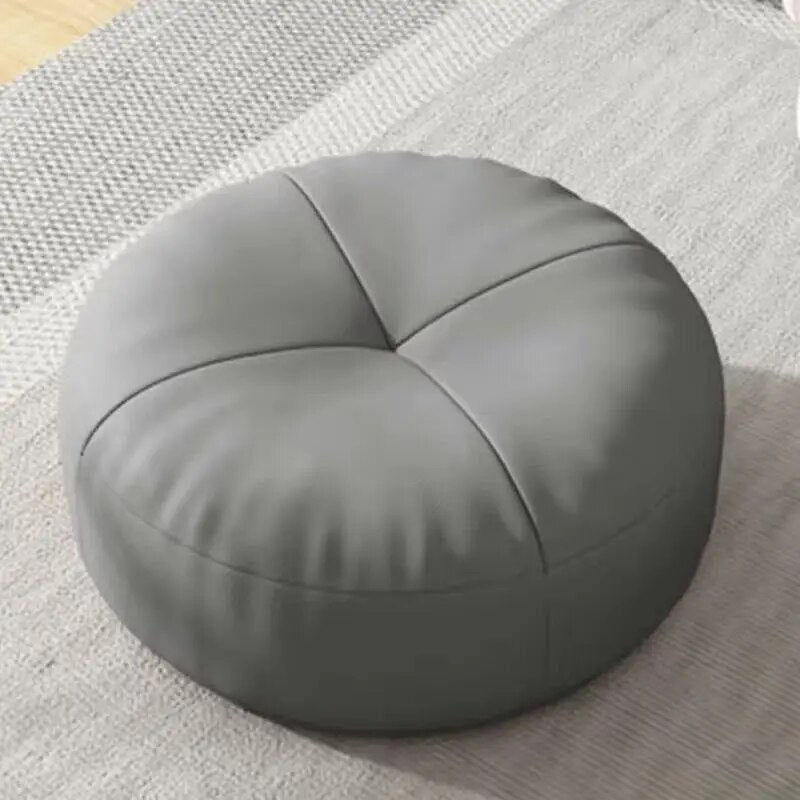 Zen Cushion – Round Japanese Sitting Cushion made of Nappa Leather in Tatami Style | Bowlift