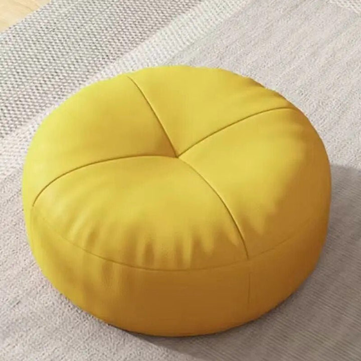 Zen Cushion – Round Japanese Sitting Cushion made of Nappa Leather in Tatami Style | Bowlift