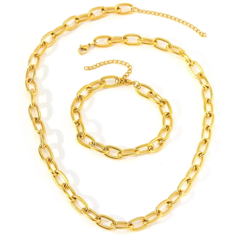 BowLift | Simple Paperclip Necklace & Bracelet Set