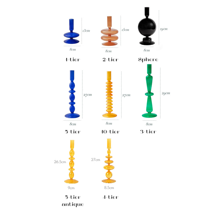 Modern Glass Candleholder-Brown | Bowlift