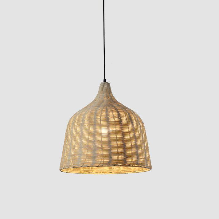 NatureGlow Pendant Lamp - Woven Reed and Bamboo Lighting | Bowlift