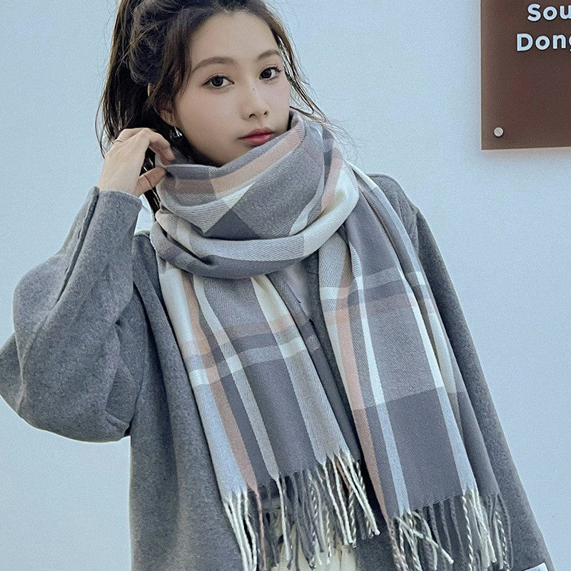 BowLift|Vintage Tassel Plaid Scarf|Women's Warm Fashion Shawl