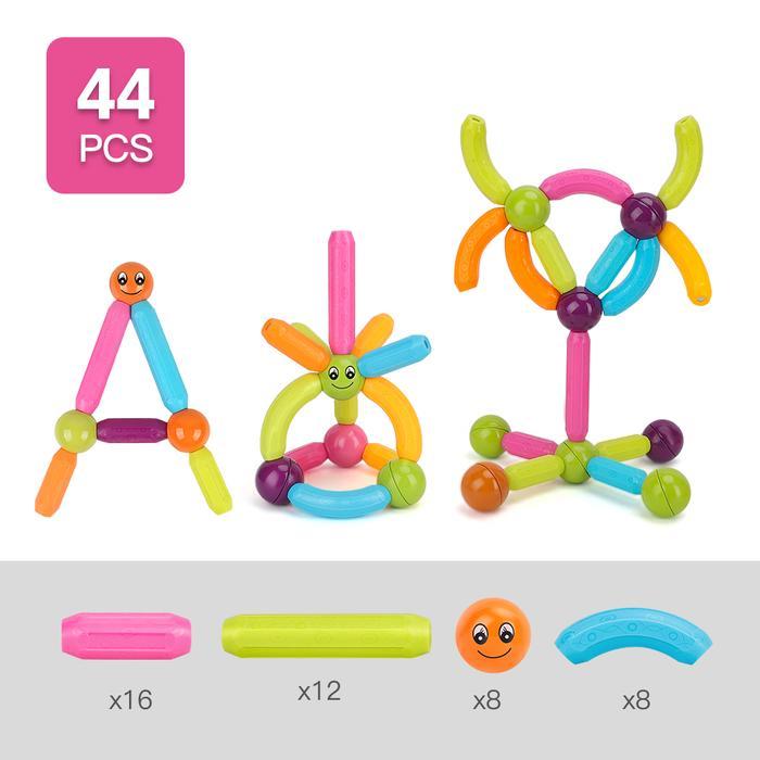 Magnetic construction set with balls and rods | Bowlift