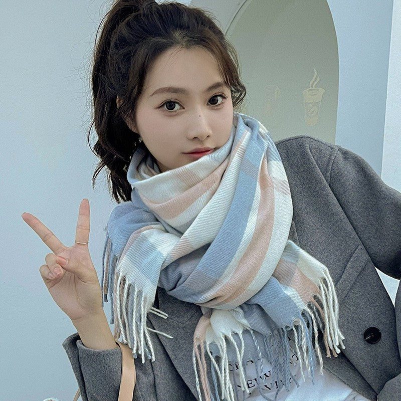 BowLift|Vintage Tassel Plaid Scarf|Women's Warm Fashion Shawl