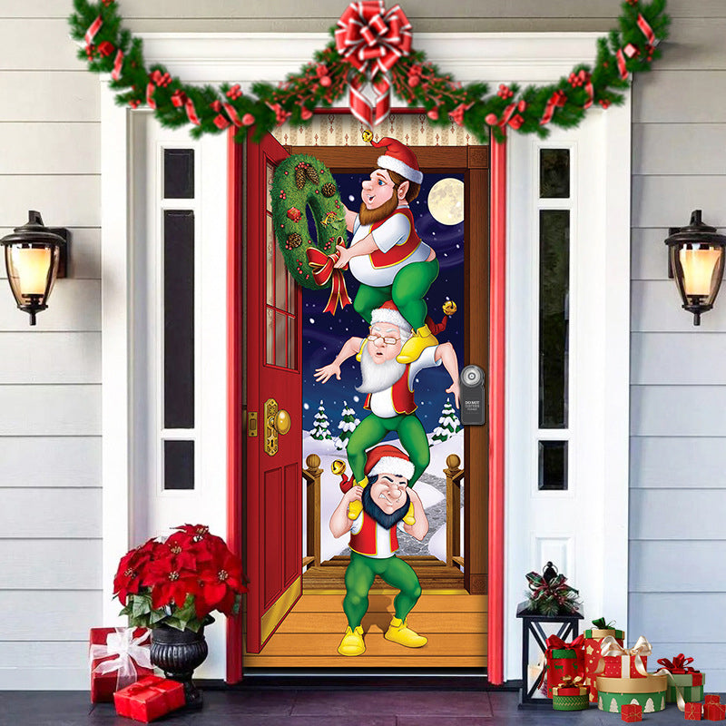 BowLift | Christmas Door Cover | Fabric Front Door Decoration | Washable & Reusable | 91×203cm