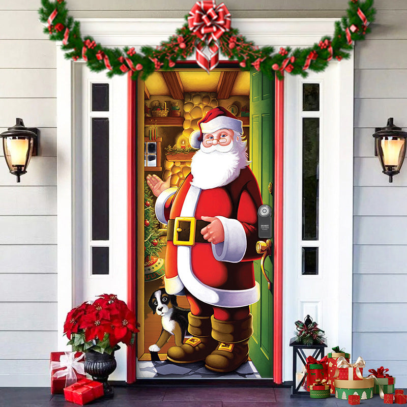 BowLift | Christmas Door Cover | Fabric Front Door Decoration | Washable & Reusable | 91×203cm