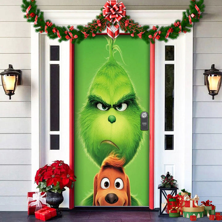 BowLift | Christmas Door Cover | Fabric Front Door Decoration | Washable & Reusable | 91×203cm