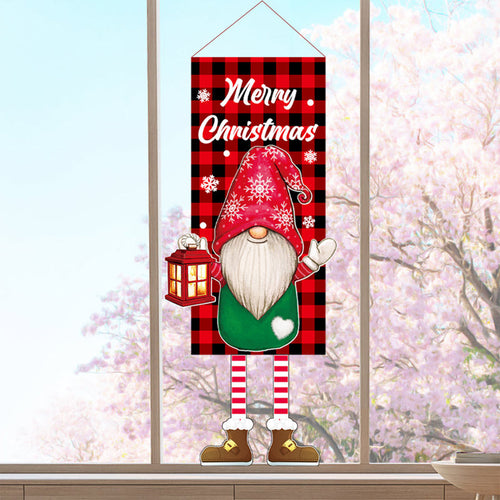 BowLift | Christmas Decoration Hanging Grinch Faceless Doll Door Hanging Flag Garden Flag