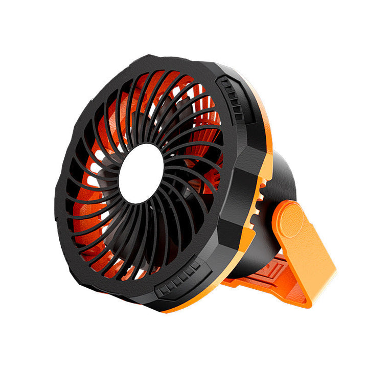 Portable camping fan with LED light | Bowlift