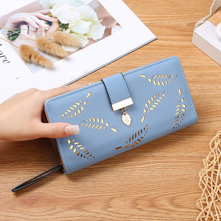 BowLift | Long wallet for women with leaf pattern