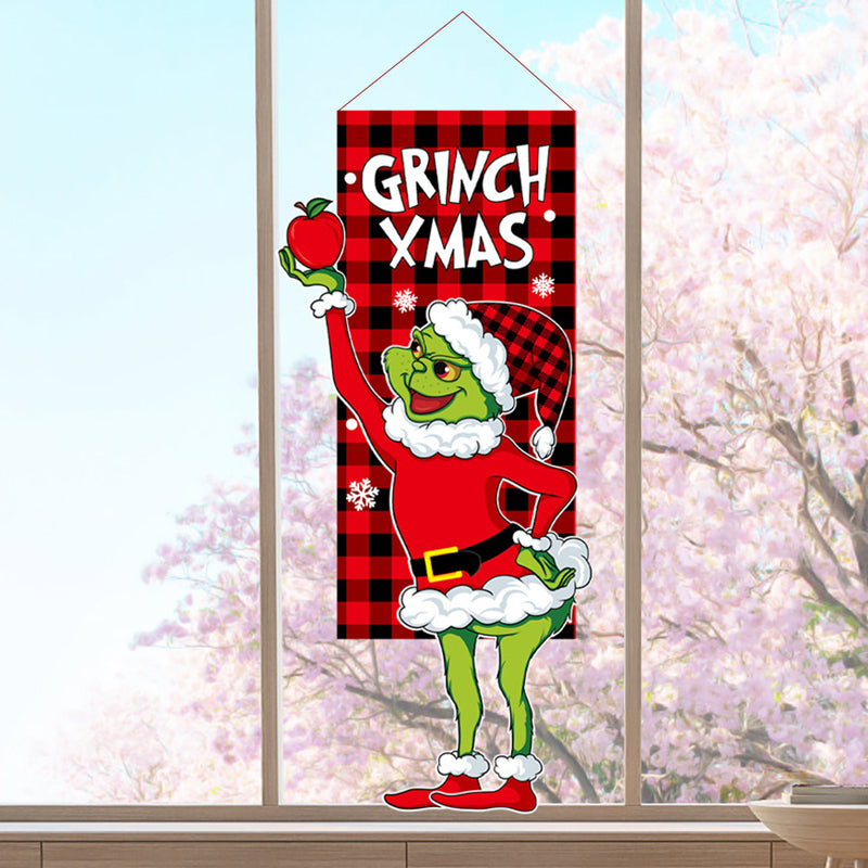 BowLift | Christmas Decoration Hanging Grinch Faceless Doll Door Hanging Flag Garden Flag