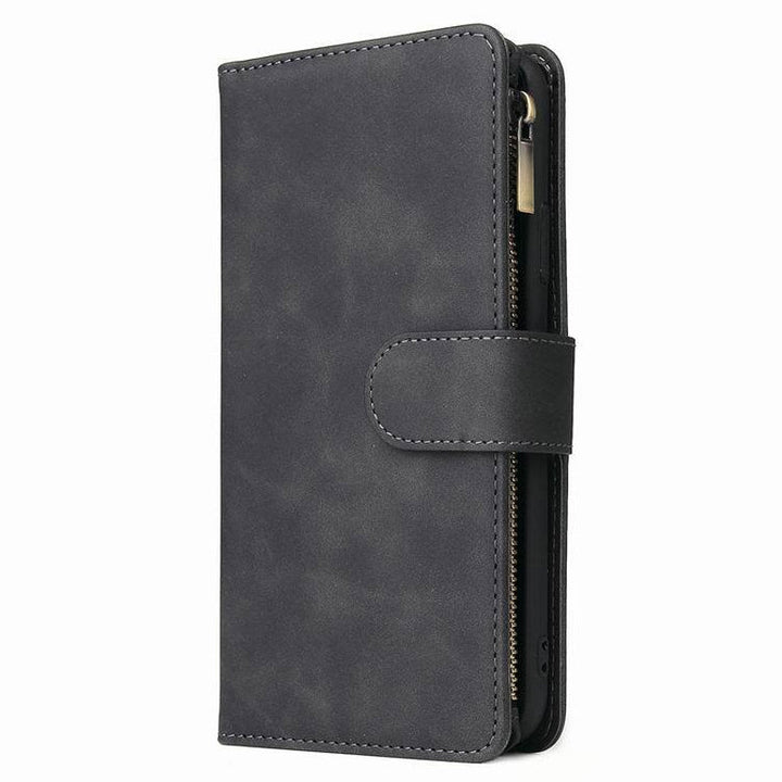 BowLift | Multi-card Zipper Pocket Leather Case for iPhone