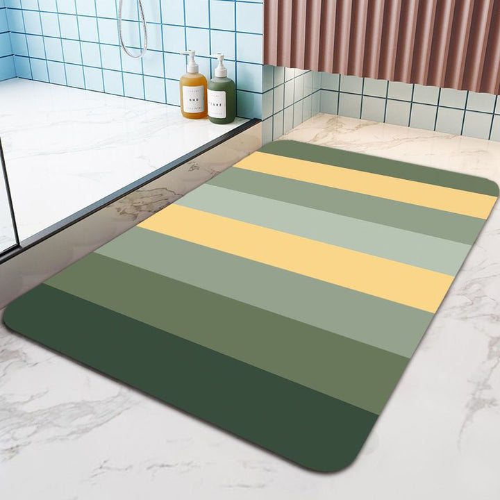 Non Slip Absorbent Stripe Floor Mat, Quick Drying Bathroom Balcony Rug | Bowlift