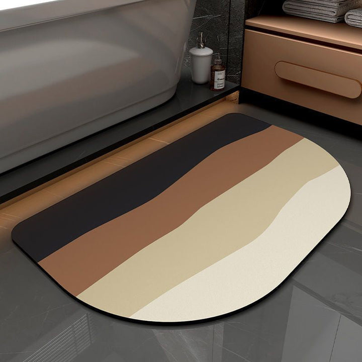 Non Slip Absorbent Stripe Floor Mat, Quick Drying Bathroom Balcony Rug | Bowlift
