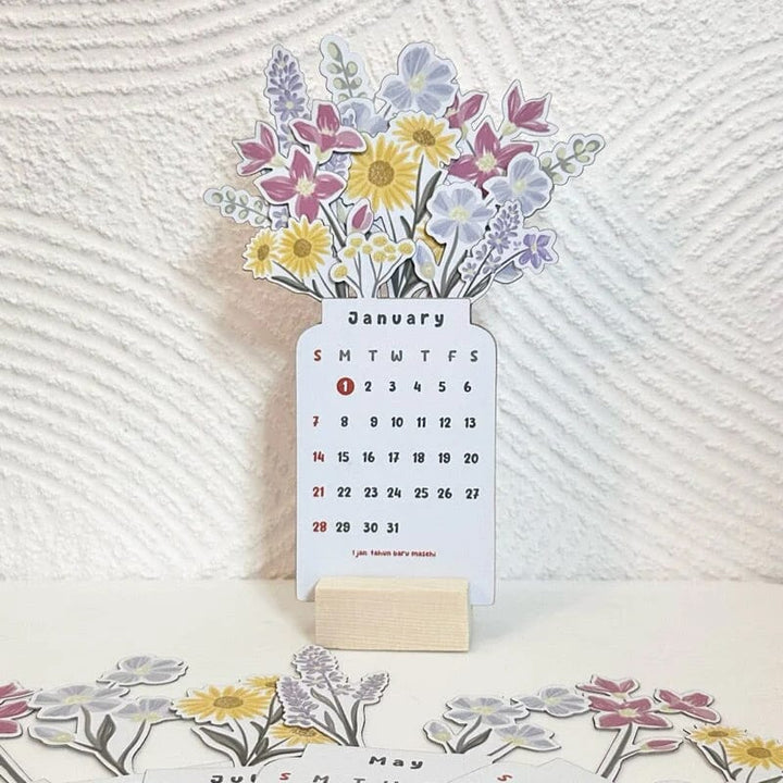 BowLift | 2024 Desk Calendar with Wooden Frame