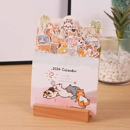 BowLift | 2024 Desk Calendar with Wooden Frame