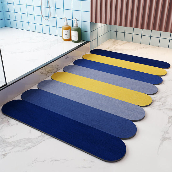Non Slip Absorbent Stripe Floor Mat, Quick Drying Bathroom Balcony Rug | Bowlift