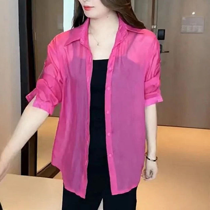Summer blouse made of silk chiffon | Bowlift
