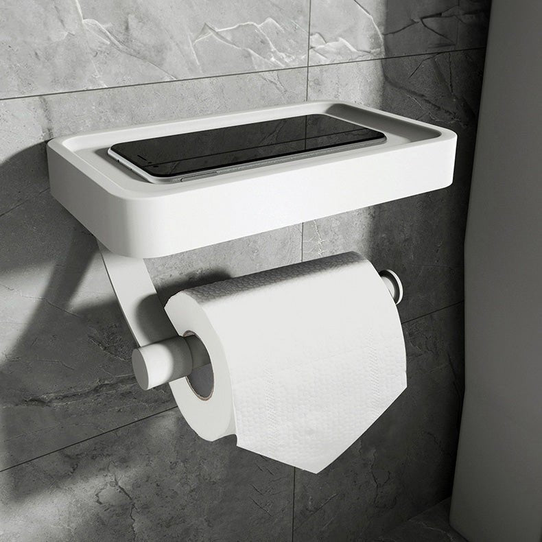 RVSPlank | Drill-Free Toilet Paper Holder with Storage Shelf Made of Stainless Steel | Bowlift