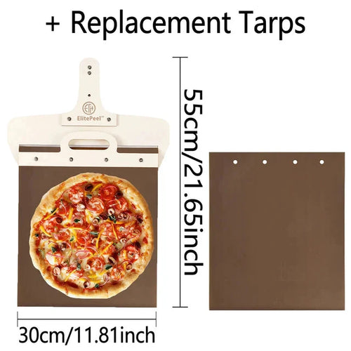 Sliding Pizza Peel Shovel Removable Wooden Handle Pizza Spatula with Tarps | Bowlift