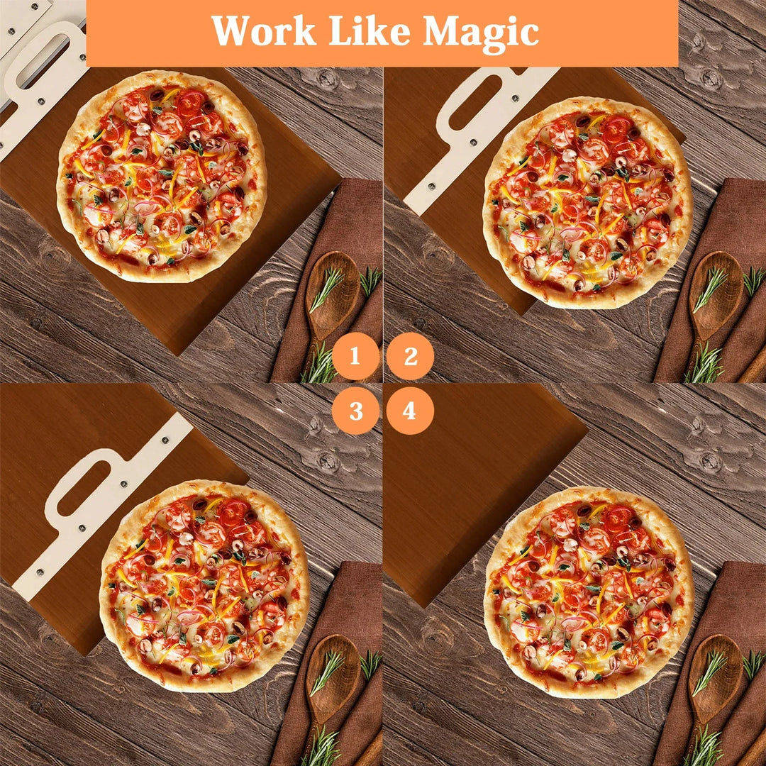 Sliding Pizza Peel Shovel Removable Wooden Handle Pizza Spatula with Tarps | Bowlift