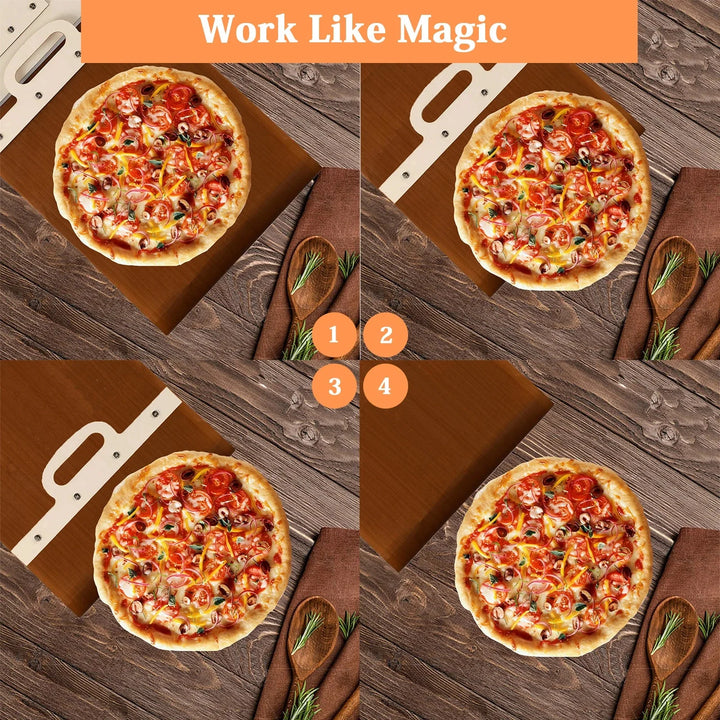 Sliding Pizza Peel Shovel Removable Wooden Handle Pizza Spatula with Tarps | Bowlift