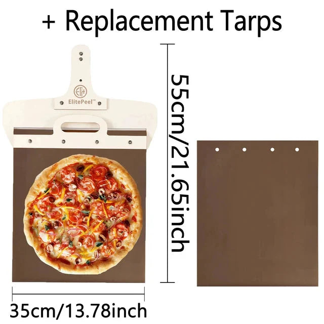 Sliding Pizza Peel Shovel Removable Wooden Handle Pizza Spatula with Tarps | Bowlift