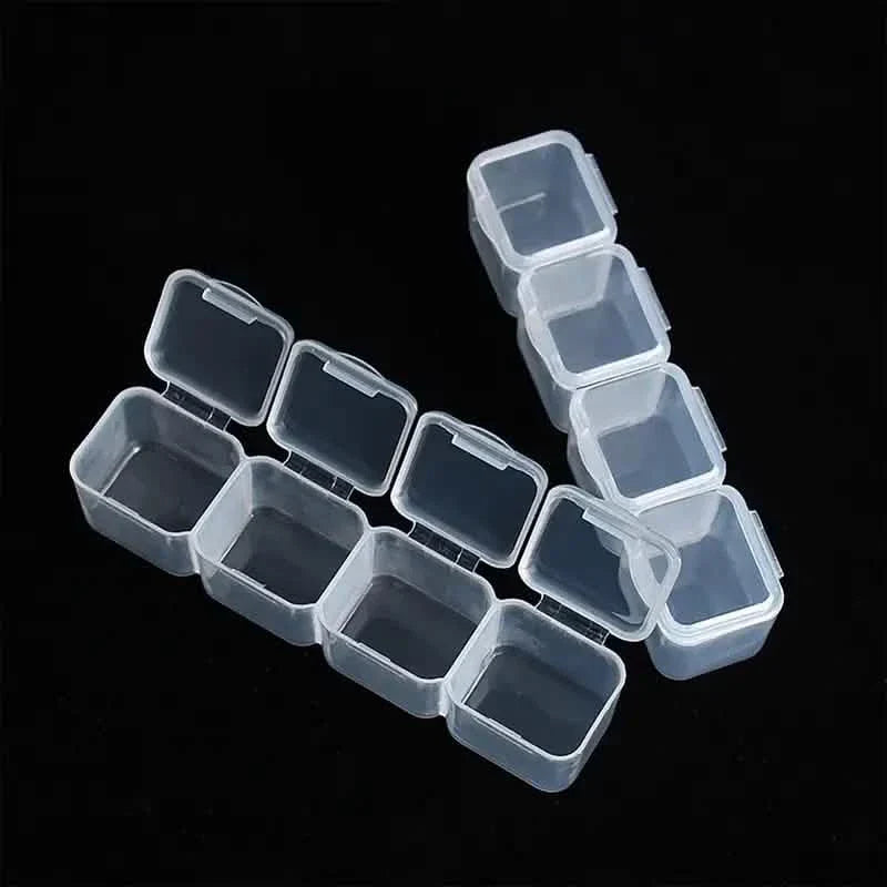 BowLift | Small 28 Compartments Diamond Box Clear Plastic Jewelry Craft Storage Container