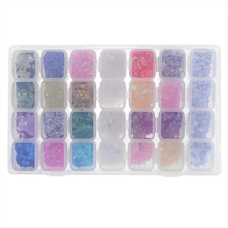 BowLift | Small 28 Compartments Diamond Box Clear Plastic Jewelry Craft Storage Container