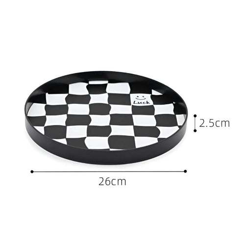 BowLift | Round Checkerboard Storage Tray