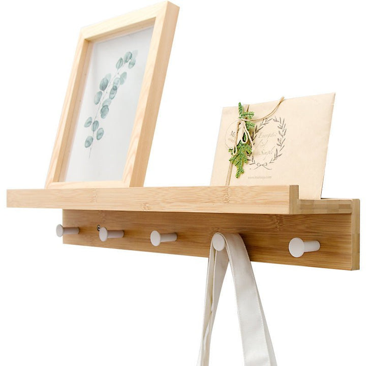 BowLift | Smash Wall Shelf with Hooks – Multifunctional Wooden Storage Rack for Any Room