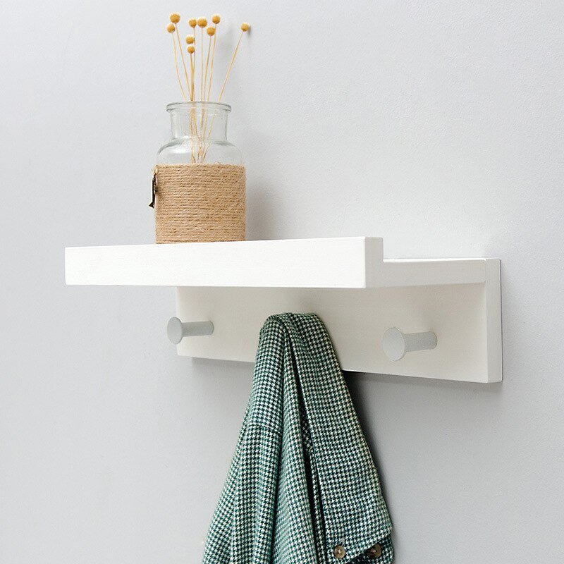BowLift | Smash Wall Shelf with Hooks – Multifunctional Wooden Storage Rack for Any Room