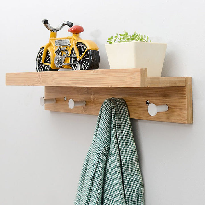 BowLift | Smash Wall Shelf with Hooks – Multifunctional Wooden Storage Rack for Any Room