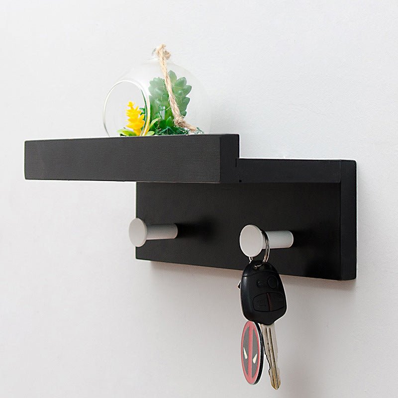 BowLift | Smash Wall Shelf with Hooks – Multifunctional Wooden Storage Rack for Any Room