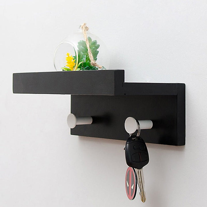 BowLift | Smash Wall Shelf with Hooks – Multifunctional Wooden Storage Rack for Any Room