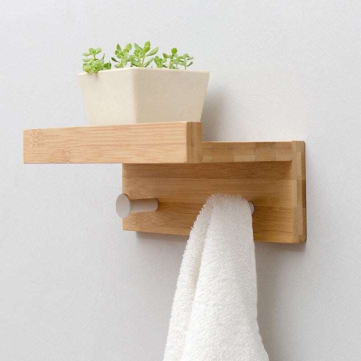 BowLift | Smash Wall Shelf with Hooks – Multifunctional Wooden Storage Rack for Any Room