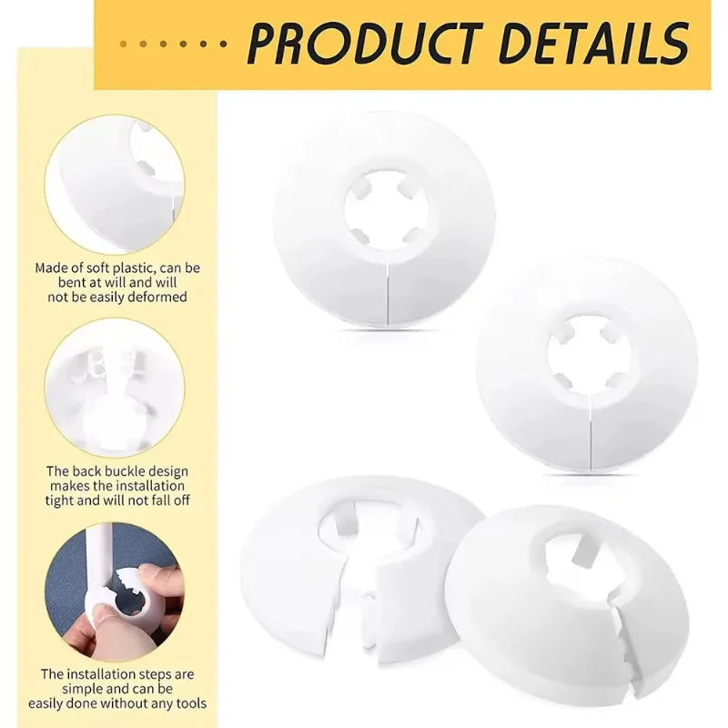 Snap-On Plumbing Cover for Valves Faucet Radiator Pipe Collar Cover | Bowlift