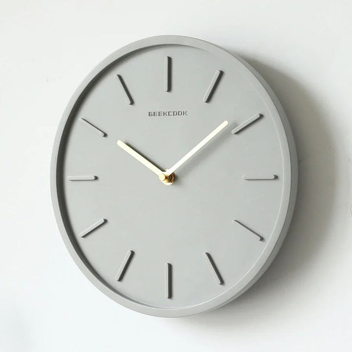 Nordic Cement Wall Clock with Metal Pendulum | Minimalist Scandinavian Clock for Modern Interior | Bowlift