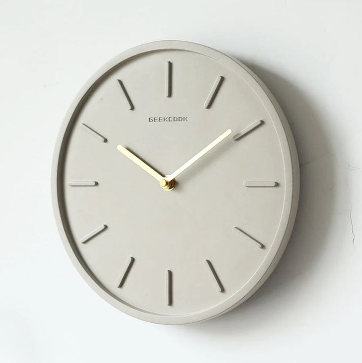 Nordic Cement Wall Clock with Metal Pendulum | Minimalist Scandinavian Clock for Modern Interior | Bowlift